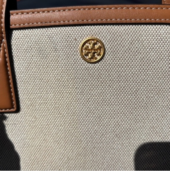 Tory Burch Walker Brown and Cream Tote Bag - Picture 9 of 9